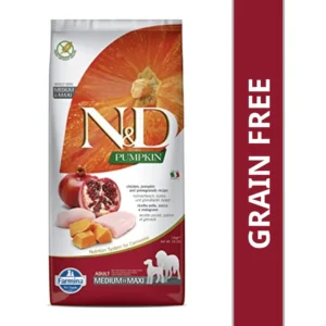 Farmina N&D Pumpkin Chicken & Pomegranate Grain Free Adult Maxi Medium Dog Dry Food 12 Kgs