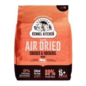 Kennel Kitchen Air Dried Chicken and Mackerel Puppy & Adult Dog Dry Food (All Life Stage) 2 Kgs